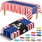 4th of July Table Cloths – 5 Pack Premium USA Flag Disposable Plastic Table Covers, 54" x 108" Rectangle, Heavy-Duty Waterproof Party Tablecloths